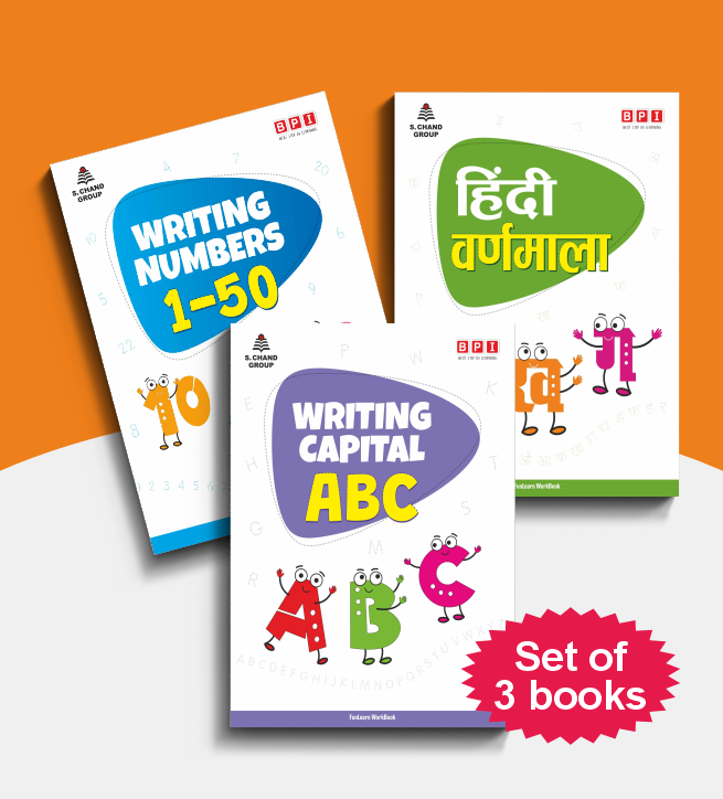 Number Writing, ABC & Hindi Varnamala Workbook Combo | FunLearn