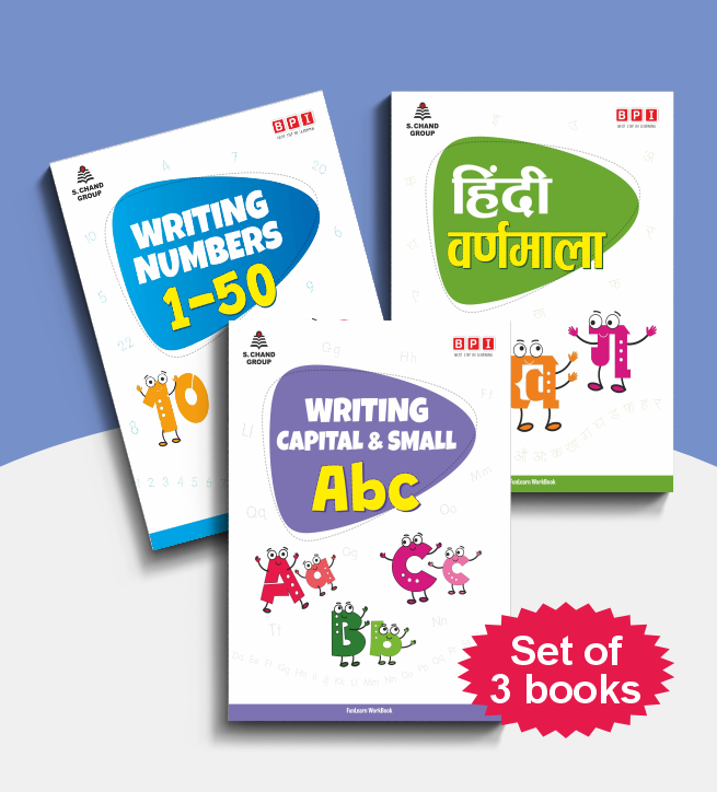 Number Writing, Alphabet & Hindi Workbook Combo | FunLearn