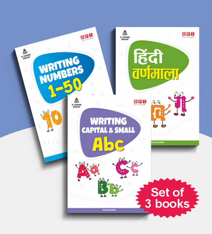 Number Writing, Alphabet & Hindi Workbook Combo | FunLearn