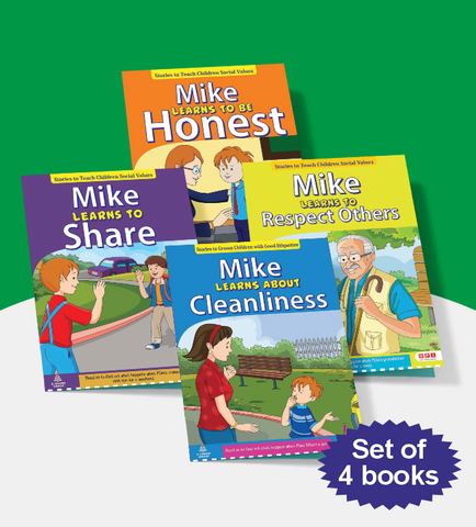 Value Education (Mike) Combo 3 (Mike Learns to be Honest, Mike Learns to Respect Others, Mike Learns to Share, Mike Learns About Cleanliness)