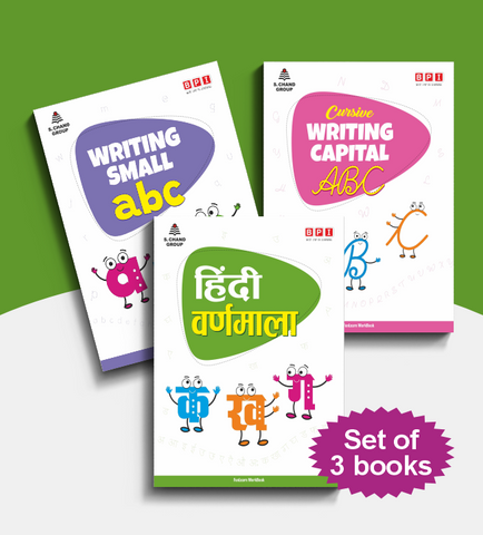 Cursive Writing & Hindi Varnamala Workbook Combo | FunLearn